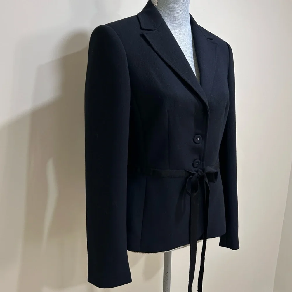 Sandra Angelozzi Tailored Tie front Blazer Black - Picture 2 of 13